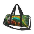 thumbnail image 1 of Zufioo Chameleon Print Round Sports Travel Duffel Bag, Airplane Weekender Bag, Waterproof Gym Backpack, Unisex, 1 of 6