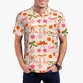 thumbnail image 1 of Zufioo Cherries And Bows Print Men's POLO Shirts, Quick-drying Button-down Business and Vacation Shirts, T-shirts, Summer Clothing-XX-Large, 1 of 6