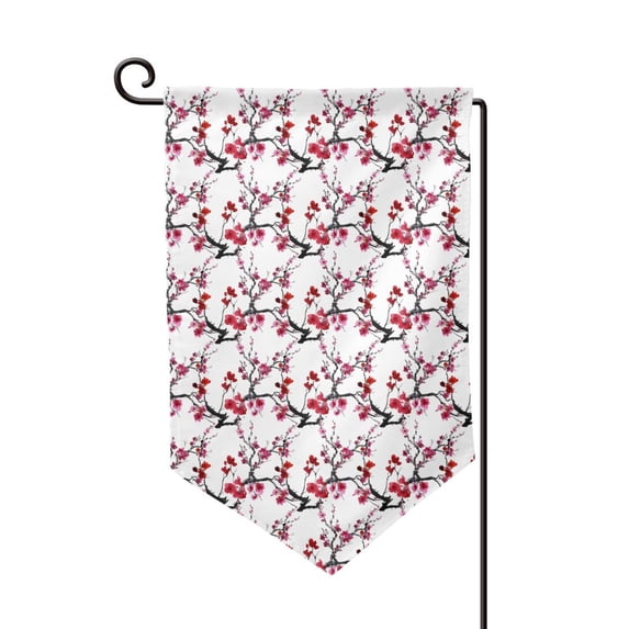 Zufioo Cherry Blossoms Print Garden Decoration Flags, Sun-resistant and Wrinkle-resistant Flags, Balcony, Terrace, Garden Decorations, Home Decorations-One Size