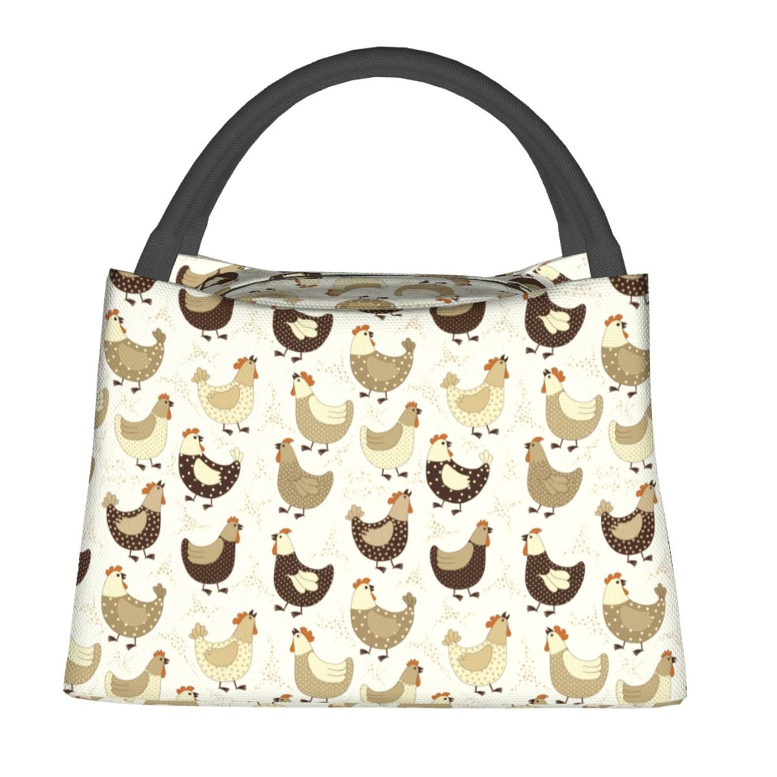 Zufioo Chicken Cartoon Insulated Reusable Grocery Bags,Cooler Bag,Food