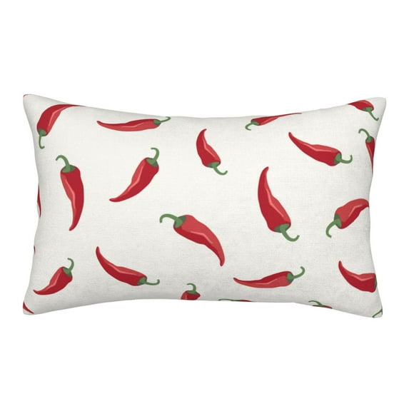 Zufioo Chili Print Double-sided Plush Pillow Cover,Decorative Pillow Protector without Pillow Core, Suitable for Sofa, Bedroom, Car-14"x20"