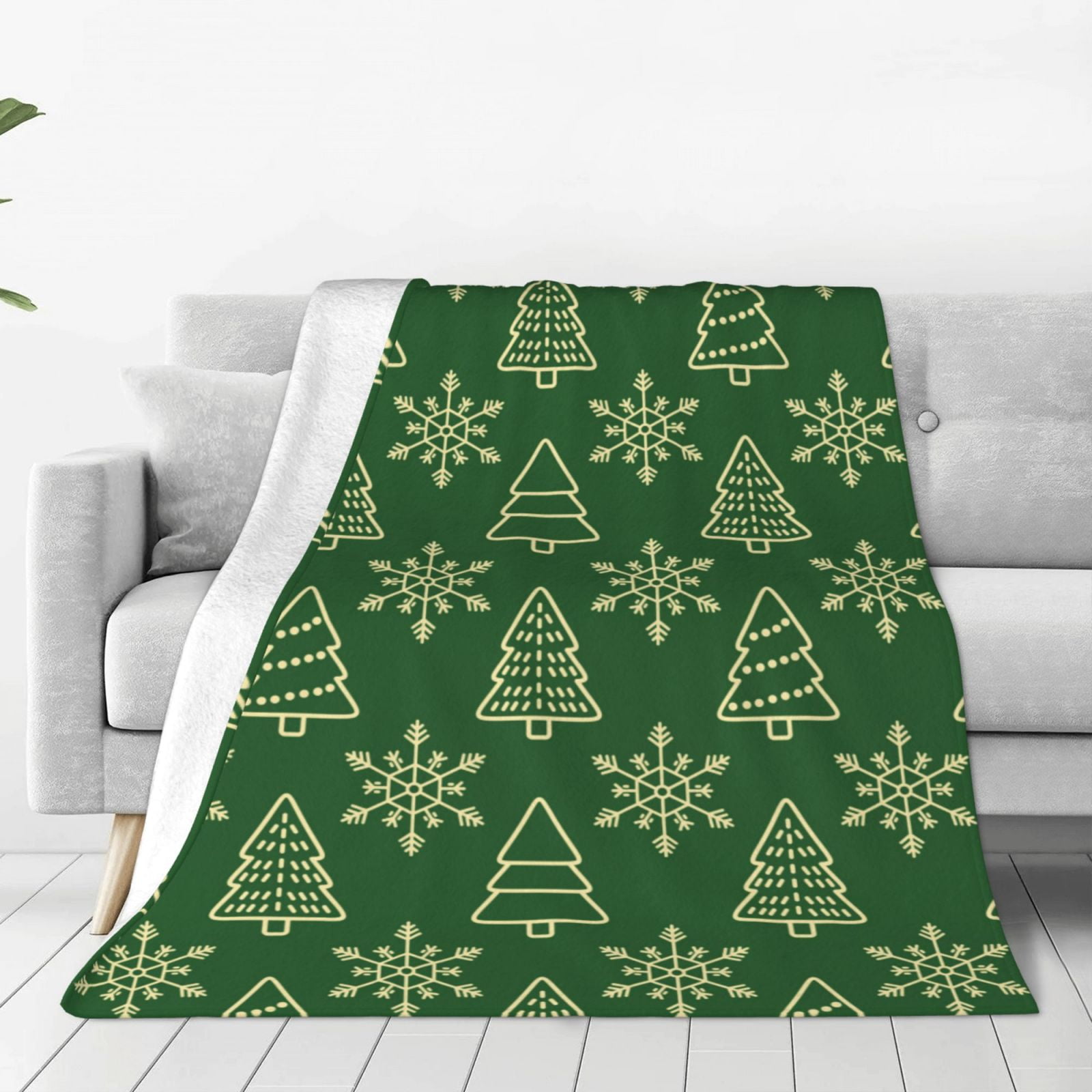 Zufioo Christmas (2) Fleece Blanket Queen Size,Plush Bed Blanket,Ultra