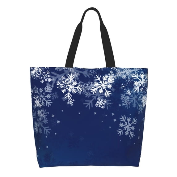 Zufioo Christmas Blue for Women's Single-shoulder Shopping Bag, Large-capacity Handbag Storage Bag, Commuter Bag Campus Bag Travel Bag-One Size