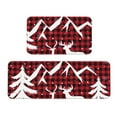 thumbnail image 1 of Zufioo Christmas Buffalo Plaid 2PCS Kitchen Mats for Floor,Home Decor Cushion, 2PCS Kitchen Rugs,Anti Fatigue Mats for Kitchen Floor,Waterproof Kitchen Rug Set, 1 of 6