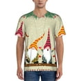 thumbnail image 1 of Zufioo Christmas Card With Gnomes Print Men's Baseball Short Sleeve, Moisture Wicking Button-Down Hip Hop Tee-3X-Large, 1 of 7