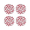 thumbnail image 1 of Zufioo Christmas Hat Print Leather Coaster Set, Decorative PVC Coasters 4-pack - Scald and Stain-resistant, Suitable for Home, Cafes, Restaurants-Round Shape, 1 of 6