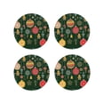 thumbnail image 1 of Zufioo Christmas Print Leather Coaster Set, Decorative PVC Coasters 4-pack - Scald and Stain-resistant, Suitable for Home, Cafes, Restaurants-Round Shape, 1 of 6