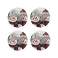 thumbnail image 1 of Zufioo Christmas Snowman With Hat Print Leather Coaster Set, Decorative PVC Coasters 4-pack - Scald and Stain-resistant, Suitable for Home, Cafes, Restaurants-Round Shape, 1 of 6