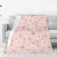 Zufioo Chrysanthemum Fleece Blanket Queen Size,Plush Bed Blanket,Ultra