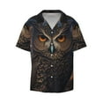 thumbnail image 1 of Zufioo Classical Style Brown Owl Print Mens Button Down Short Sleeve Shirt,Classic Plaid Shirt,Mens Accessories Fashion Shirt-Medium, 1 of 6