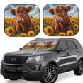 thumbnail image 1 of Zufioo Cloud Sky Sunflower Cow Print Folding Car Windshield Sun Visor, Anti-ultraviolet Sun Visor, Suitable for Trucks, Vans Car Accessories-Medium, 1 of 6