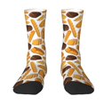 Zufioo Coffee Bun Hot Dog Print Thigh High Socks,Knee High Socks For
