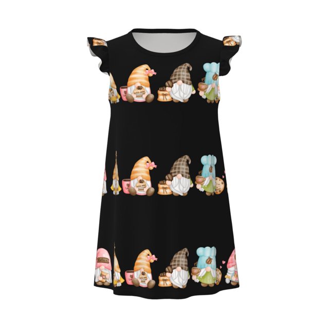 Zufioo Coffee Gnome (2) Girls Nightgowns Toddler Girl Pajamas Soft