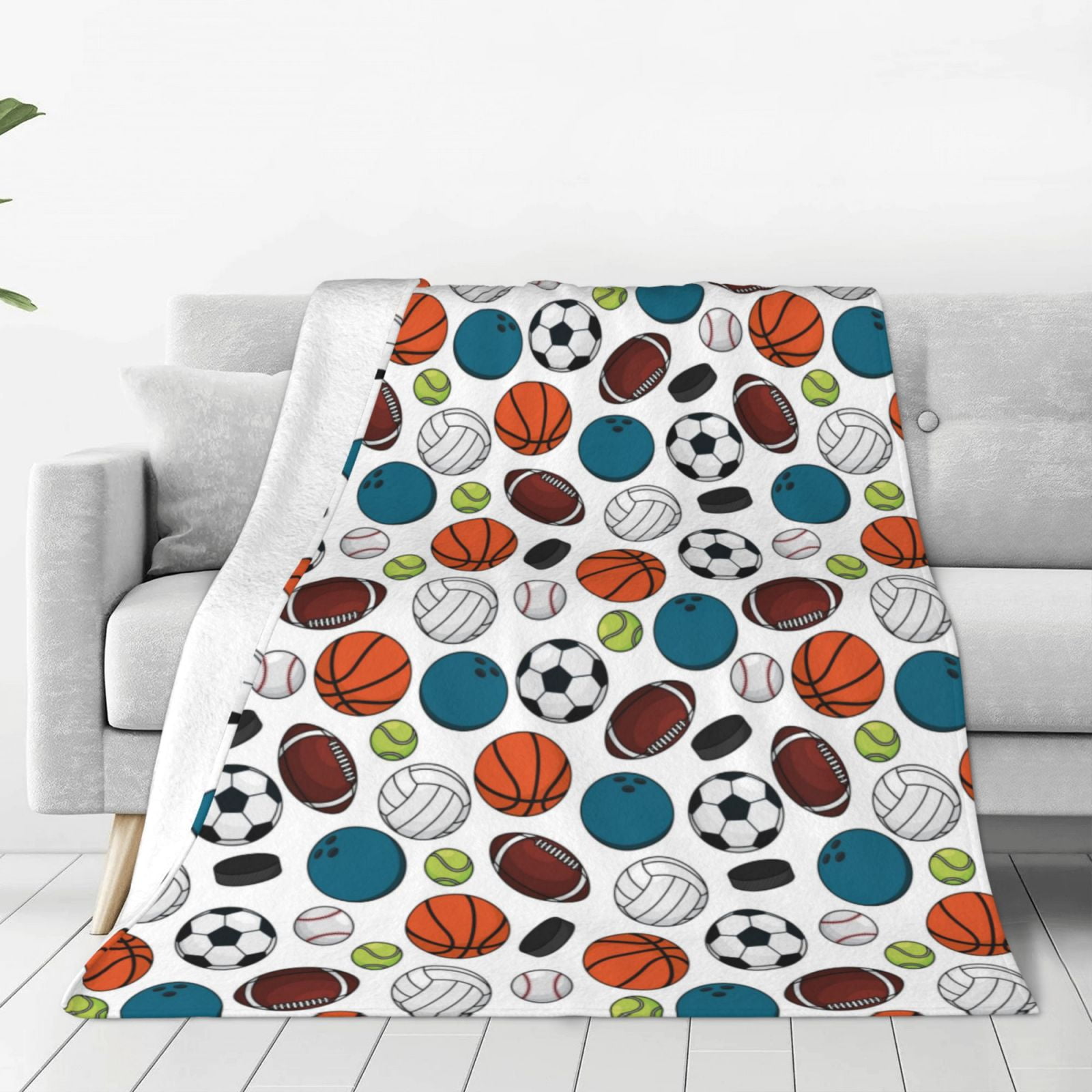 Zufioo Color Balls Fleece Blanket Queen Size,Plush Bed Blanket,Ultra