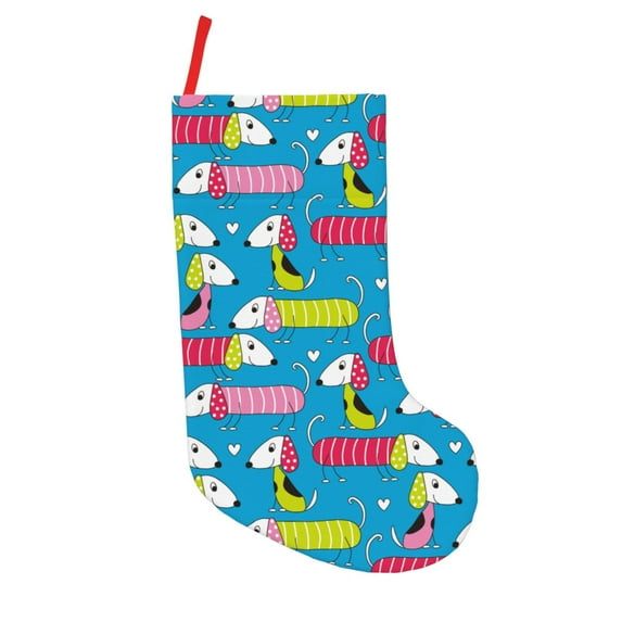 Zufioo Color Dachshund Dog for 18-inch Stitching Christmas Stockings, Suitable for Christmas, Christmas Trees, Indoor and Outdoor Holiday Decorations-Short plush