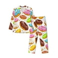 thumbnail image 1 of Zufioo Color Donut Mens Pajamas Set, Mens Long-Sleeved Pajama and Pajama Pants,Pajamas Para Hombres,Men's Sleepwear-Large, 1 of 7