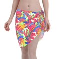 thumbnail image 1 of Zufioo Colorful Bananas Print Women's Beach Short Wrap Skirt, Short Quick-drying Wrap Skirt, Swimsuit Cover-up Sun Protection Cape, Suitable for Beach, Pool-One Size, 1 of 7