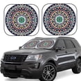 thumbnail image 1 of Zufioo Colorful With Blue Oriental Print Folding Car Windshield Sun Visor, Anti-ultraviolet Sun Visor, Suitable for Trucks, Vans Car Accessories-Medium, 1 of 6