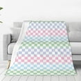 thumbnail image 1 of Zufioo Colorful Checkerboard Fleece Blanket Queen Size,Plush Bed Blanket,Ultra Soft Throw Blanket,Plush Fuzzy Cozy Blanket Perfect for Bed,Couch-80"x60", 1 of 7