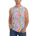 Zufioo Colorful Cow Skin Men's Tank Top,Men's Sleeveless Muscle Shirts