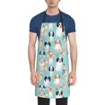 thumbnail image 1 of Zufioo Colorful Dog Print Adult Waterproof Apron, Cooking Apron, Flower Arranging and Painting Apron-Adjustable Straps, with Pockets, Kitchen Supplies-One Size, 1 of 9