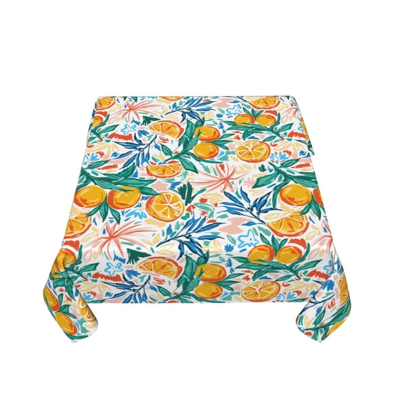 Zufioo Colorful Fruits Print Square Decorative Tablecloth, Wrinkle-resistant, Waterproof and Oil-resistant Tablecloth Coffee Table Cloth, Suitable for Restaurants-54"x54"