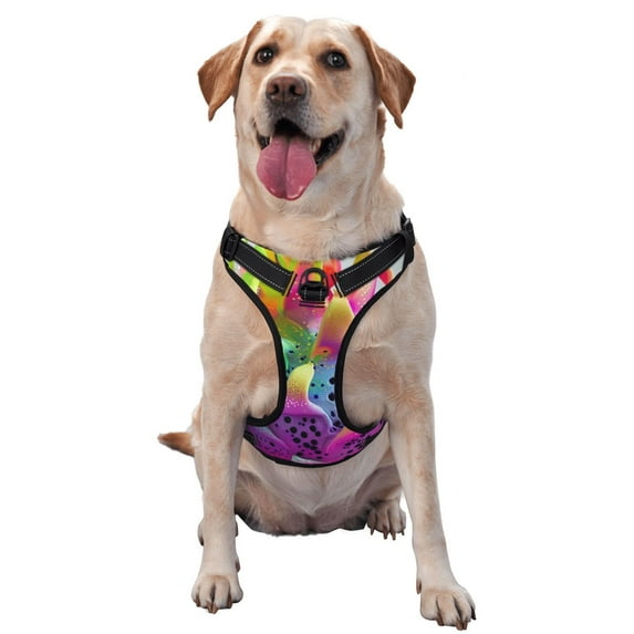 Zufioo Colorful Glitter Dagon Fruit Print Pet Traction Vest, Buckle Dog Harness, Pet Supplies Suitable for Dogs of All Sizes-X-Large