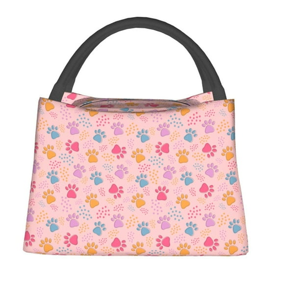 Zufioo Colorful Pets Paws Insulated Reusable Grocery Bags,Cooler Bag,Food Delivery Bag, Travel Insulated Bag, or Beach Cooler Bags