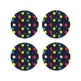 thumbnail image 1 of Zufioo Colorful Ping Pong Rackets Print Leather Coaster Set, Decorative PVC Coasters 4-pack - Scald and Stain-resistant, Suitable for Home, Cafes, Restaurants-Round Shape, 1 of 6