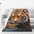 thumbnail image 1 of Zufioo Colorful Plant Tiger Fleece Blanket Queen Size,Plush Bed Blanket,Ultra Soft Throw Blanket,Plush Fuzzy Cozy Blanket Perfect for Bed,Couch-60"x50", 1 of 7