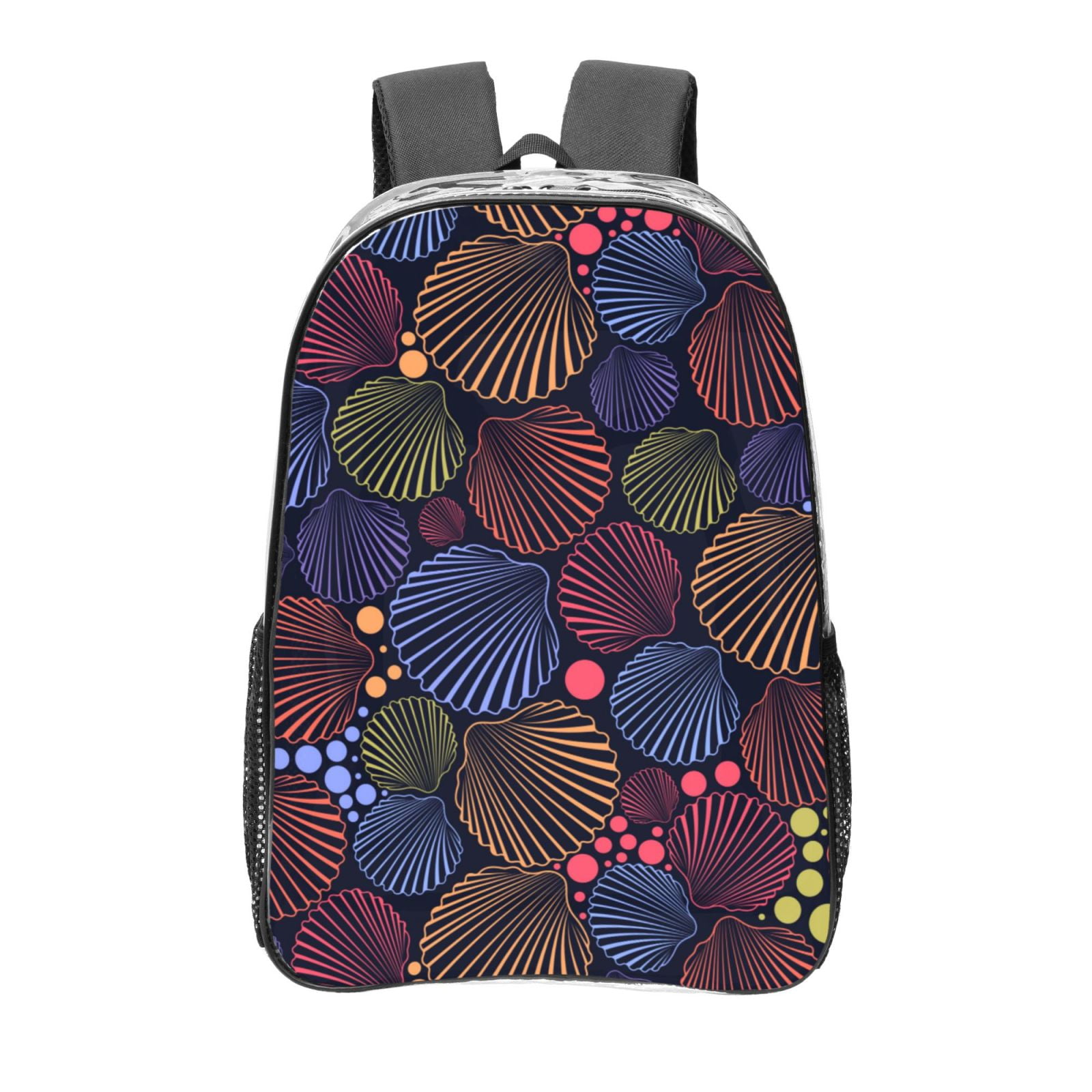 Zufioo Colorful Shells Print Transparent Backpack, 16-inch PVC ...