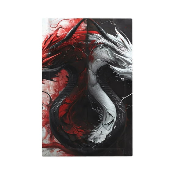 Zufioo Cool Black And White Dragon Print Switch Wall Plate, Dustproof and Heat-resistant Decorative Wall Switch Cover, Suitable for Residential and Commercial Areas-Mid-size
