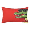thumbnail image 1 of Zufioo Cool Crocodile With Sunglasses Print Double-sided Plush Pillow Cover,Decorative Pillow Protector without Pillow Core, Suitable for Sofa, Bedroom, Car-20"x30", 1 of 6