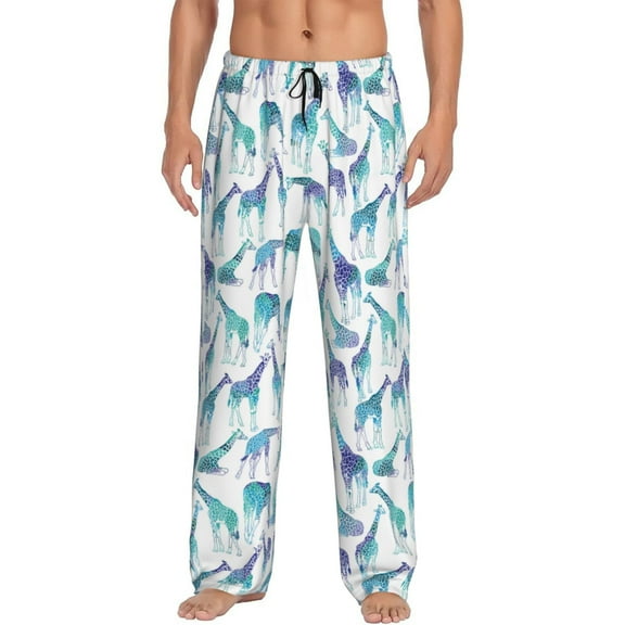 Zufioo Cool Giraffe Mens Pajama Pants Sleep & Lounge Pants Sleepwear Pants(Available in Big & Tall)-Large