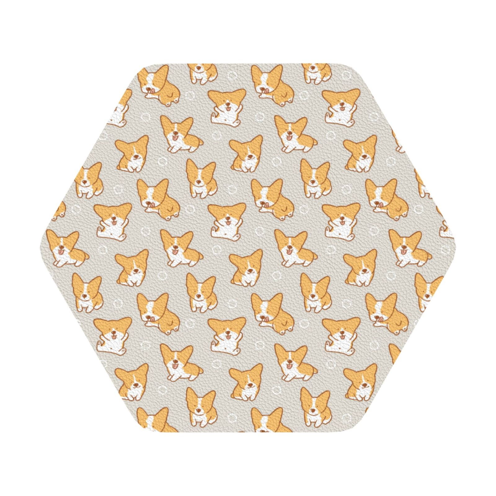 Zufioo Dog 6PCS Leather Coasters ,4 Inch Coasters,Coasters for