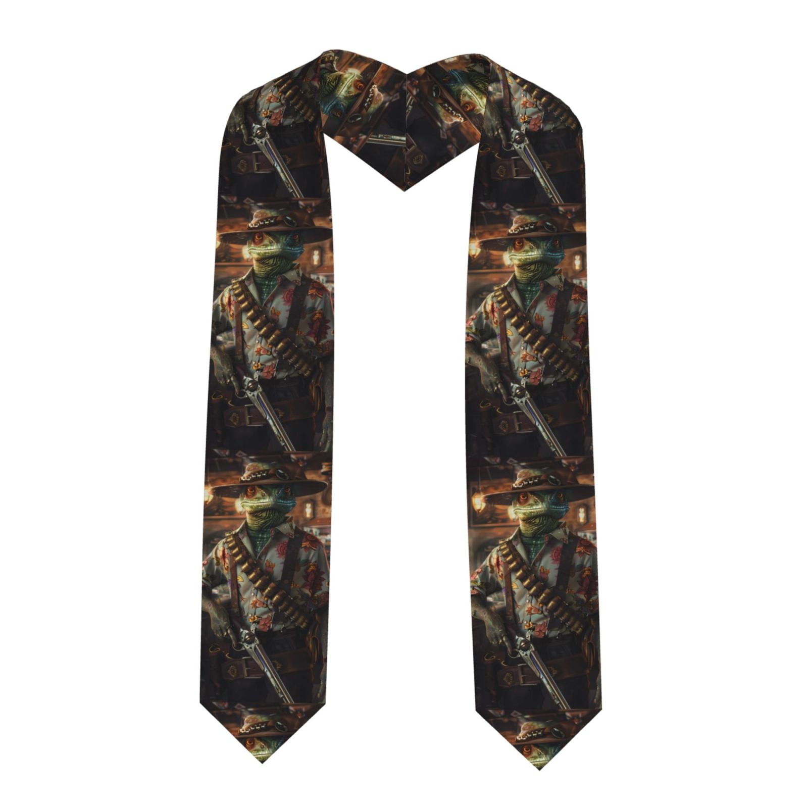Zufioo Cowboy Iguana Floral Shirt Print Graduation Shawl Ribbon ...