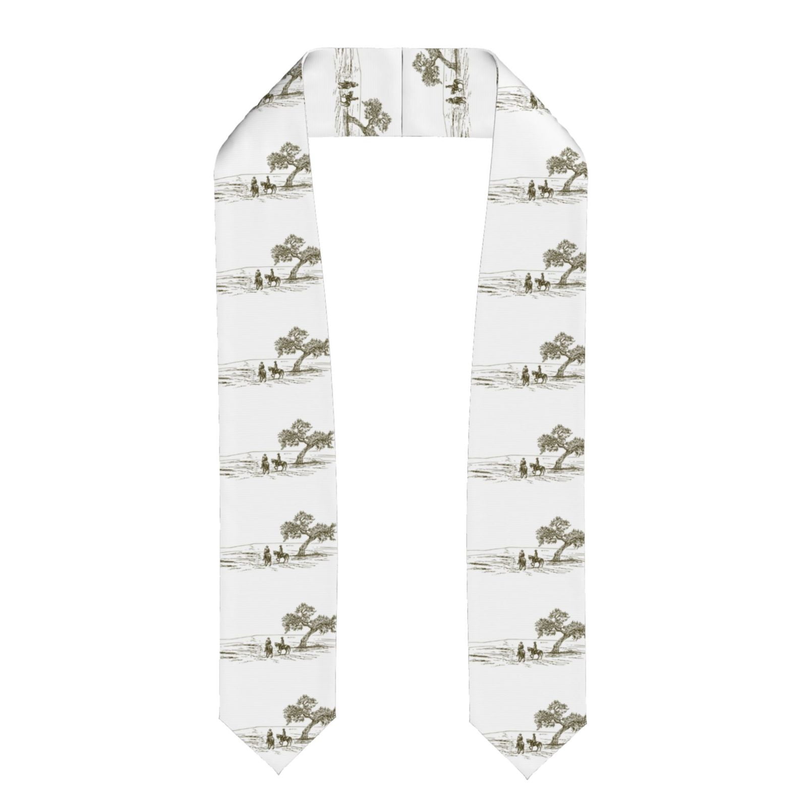 Graduation Rivan No Rideng Zufioo Cowboys Riding A Horse Near A Tree Print Graduation Shawl Ribbon ...