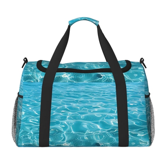 Zufioo Crystal Clear Ocean Waves Print Hand-Held Messenger Travel Bag, Business Travel Luggage Bag Overnight for Men and Women