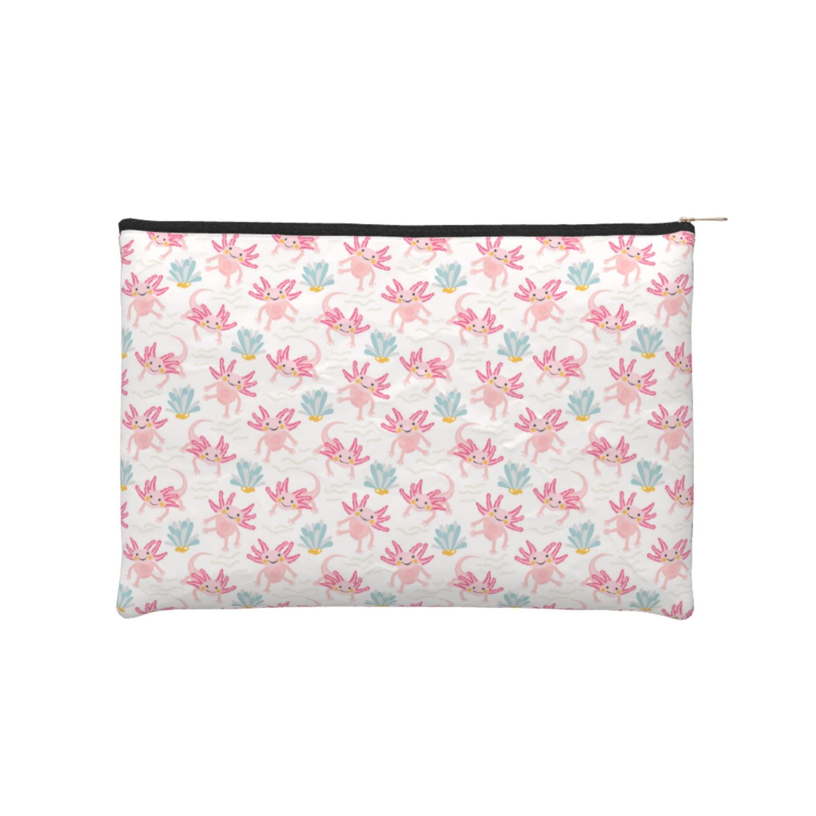 Zufioo Cute Axolotl Print DuPont Paper Portable Toiletry Bag, 8.9x6.5 ...