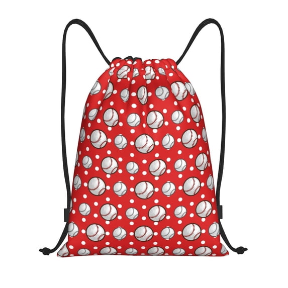 Zufioo Cute Baseball Sports Cinch Sack Gym String Bags Machine Washable Heavy Duty String Backpack for Men Women-Small