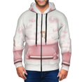 thumbnail image 1 of Zufioo Cute Bathtub Print Men's Hooded Cardigan, Zip-up Long-Sleeved Sweatshirt Jacket Sportswear-Large, 1 of 1