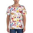 thumbnail image 1 of Zufioo Cute Butterfly Flowers Print Men's Baseball Short Sleeve, Moisture Wicking Button-Down Hip Hop Tee-XX-Large, 1 of 7
