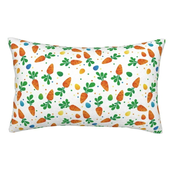 Zufioo Cute Carrot Print Double-Sided Throw Pillow Cover, Pillow Protector Home Decor - With Hidden Zipper, Suitable for Bedroom, Living Room, Car Interior-20"x30"