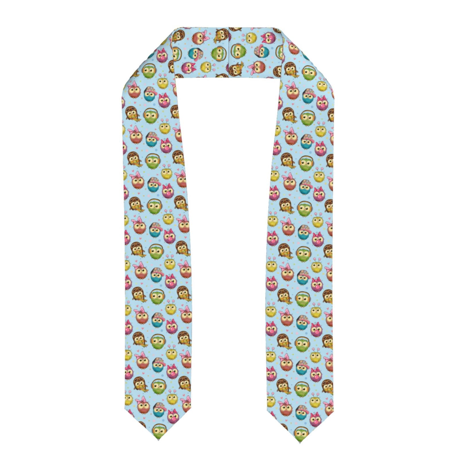 Zufioo Cute Cartoon Owls 3 Print Graduation Shawl Ribbon, Graduation ...