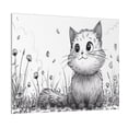 thumbnail image 1 of Zufioo Cute Cat Meadow Sketch Print Canvas Decorative Painting with Solid Wood Frame Art Decoration, Suitable for Home and Office Wall Decoration, 1 of 6