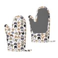 thumbnail image 1 of Zufioo Cute Cats Print Silicone Anti-Scalding Gloves, Kitchen Hanging Rope Gloves, Kitchen Utensils Suitable for Barbecue, Baking, Cooking, 1 of 1
