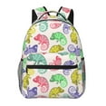 thumbnail image 1 of Zufioo Cute Chameleons Print Casual Student Backpack, Adjustable Shoulder Straps Multi-Function Multi-Pocket Sports Bag Travel Backpack, Unisex-One Size, 1 of 5