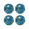 thumbnail image 1 of Zufioo Cute Colorful Owls And Trees Print Leather Coaster Set, Decorative PVC Coasters 4-pack - Scald and Stain-resistant, Suitable for Home, Cafes, Restaurants-Round Shape, 1 of 6
