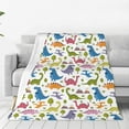 Zufioo Cute Dinosaur Fleece Blanket Queen Size,Plush Bed Blanket,Ultra