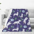 Zufioo Cute Dog Fleece Blanket Queen Size,Plush Bed Blanket,Ultra Soft